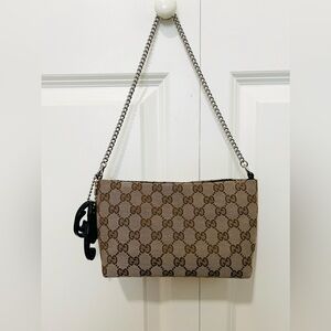 Gucci GG Monogram Pochette Vintage Mini Shoulder Handbag